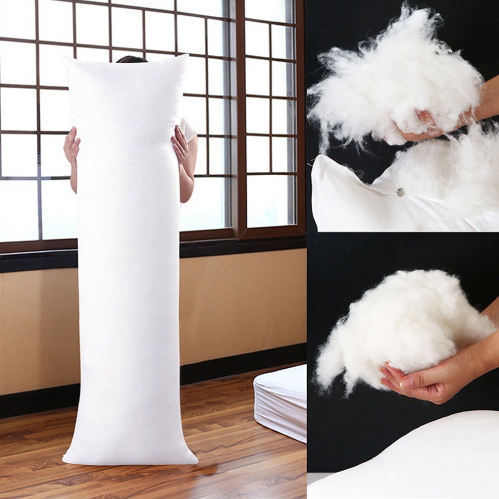 Full Body Pillow Vacuum Package, Anime Body Pillow Insert for Adults, Cooling Long Pillow for Bed, Great for Side Sleeper（White）