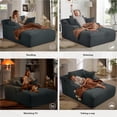 thumbnail image 5 of Aukfa 66" Oversized Chaise Lounge Indoor Boneless Couch Plush Sofa Bed for Living Room, 3Pillows, Dark Gray, 5 of 9