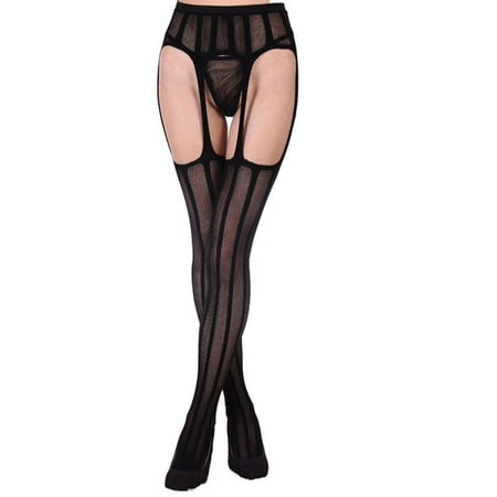 Womens Garter Belt Sexy Fishnet Stockings Hollow Lace Thigh High Tights Suspender (Best Tights For Summer)