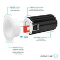 thumbnail image 3 of Luxrite 2" LED Recessed Lighting, 15W, 5CCT 2700K-5000K, 1000 Lumens, Dimmable, Wet Rated, 3 of 8