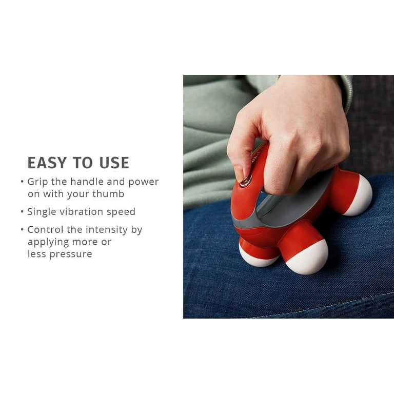 Homedics Quatro Mini Hand-Held Massager with Vibration Massage, 4 Massage Nodes(Nov-30-WMT)