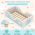 thumbnail image 3 of Mophoto Toddler Bed,Toddler Flood Bed with Extra Safety Broad, Removable Guard Rails,Standard Crib Size,Certified Fabric Toddler Beds for Kids, 3 of 9