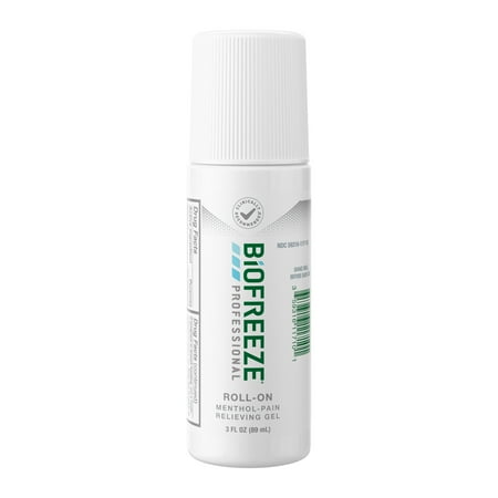 Biofreeze Professional Roll-On Pain-Relieving Gel 3 FL OZ, Green Topical Pain Reliever For Muscles And Joints From Arthritis, Backache, Strains, Bruises, & Sprains (Package May Vary)