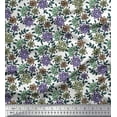 thumbnail image 1 of Soimoi Polyester Crepe Fabric Leaves & Floral Block Print Fabric by Yard 52 Inch Wide, 1 of 3