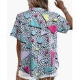 thumbnail image 6 of MOUSYA 80s 90s Outfits for Women Retro Theme Party Disco T-Shirt 80s Hawaiian Shirt Neon Button Down Short Sleeve Blouse Tops, 6 of 9