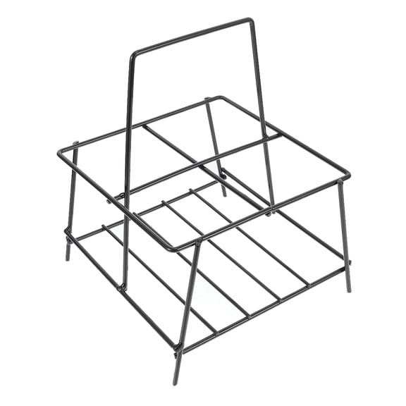 Wine Basket Rack Countertop Bottle Liquor Display Shelf Black