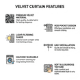 thumbnail image 4 of SNITIE Crushed Velvet Rod Pocket Curtains, 4 Panels Luxurious Thermal Insulated Soundproof Drapes, Soft Durable Light-Filtering Window Treatments for Living Room Bedroom, 4 of 6