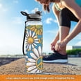 thumbnail image 6 of Flowers and Daisy Sports Water Bottle Portable Travel Mug 32oz BPA Free Leak Proof Straw Transparent Tritan for Gym Yoga Cycling Camping, 6 of 7