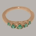 thumbnail image 5 of LBG British Made 10k Rose GoldWomens Ring Natural Emerald band Ring - 33 size options - Size 7.5, 5 of 6