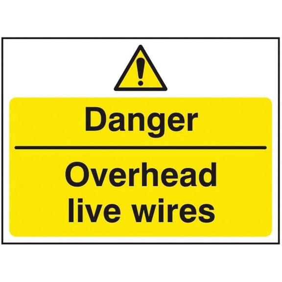 DANGER OVERHEAD LIVE WIRES Site Safety Metal Sign 8x12 Inch Notice Danger Warning Caution for Outdoor & Indoor
