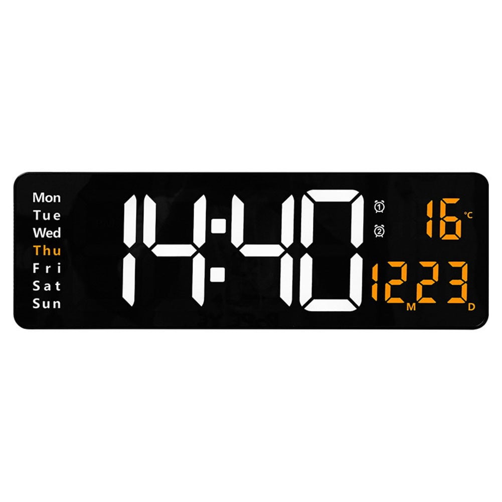 Big Digital Wall Alarm Clock with Calendar Temperature Display Decoration