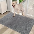 thumbnail image 1 of Dog Door Mat for Muddy Paws, Absorbs Moisture and Dirt, Non-Slip Washable Mat, Quick Dry Microfiber, Mud Mat for Dogs, Entry Indoor Door Mat for Inside Floor(31x20 Inches, Grey), 1 of 5