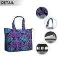 thumbnail image 2 of Floral Skull Weekender Bag Boho Artistic Flower Pattern Travel Tote, Lightweight, , Multiple Pockets, for Women, 2 of 5