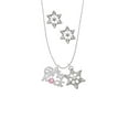 thumbnail image 2 of Delight Jewelry Silvertone Girls Rock with Light Pink Crystal Silver tone Snowflake Charm Necklace and Stud Earrings, 2 of 4
