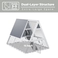 thumbnail image 3 of Backyard Weatherproof A-Frame Duck Cage with Galvanized Wire Mesh, 2-Tier Chicken Coop for 3-5 Hens, White with Gray, 3 of 7