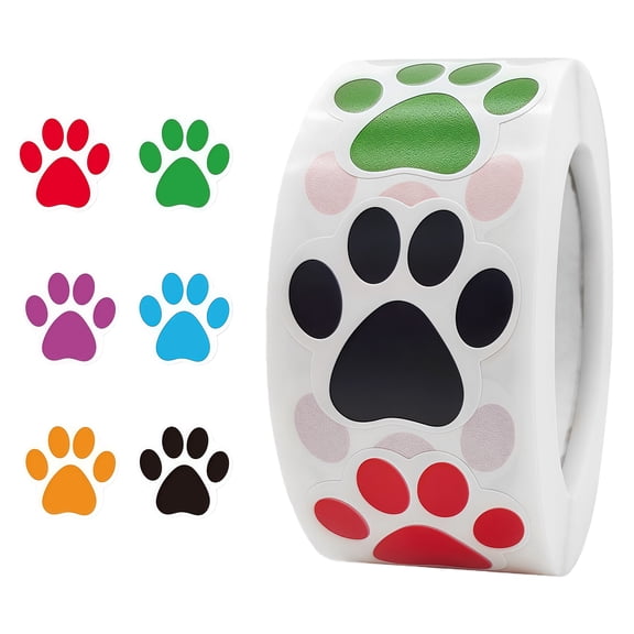COOLHOOD Dog Paw Stickers Adhesive Waterproof Decorative Stickers Art Projects sUITABLE for Scrapbooking Pet Lovers Safe