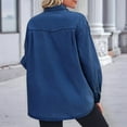 thumbnail image 6 of Women Button Down Denim Shirts Casual Long Sleeve V Neck Chambray Blouse Top Dark Blue XL, 6 of 7