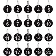 Numbered Key Tags 1-20, Dedoot 20 Pack 35mm Round Numbered Tags Plastic Small Key Tags 20 Numbered Keychains