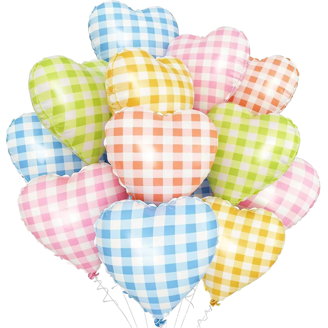 Juego de globos de aluminio con forma de corazón, 18 pulgadas, 12 piezas, coloridos