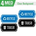 thumbnail image 2 of Recycle and Trash Sticker - Elegant Look for Trash Cans, Containers, and Walls - Laminated Vinyl Decal (Medium, Clear Blue/Black), 2 of 5