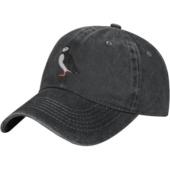 Puffin Bird Unisex Baseball Cap Vintage Cotton Men Women Low Profile Dad Hat Adjustable,Black