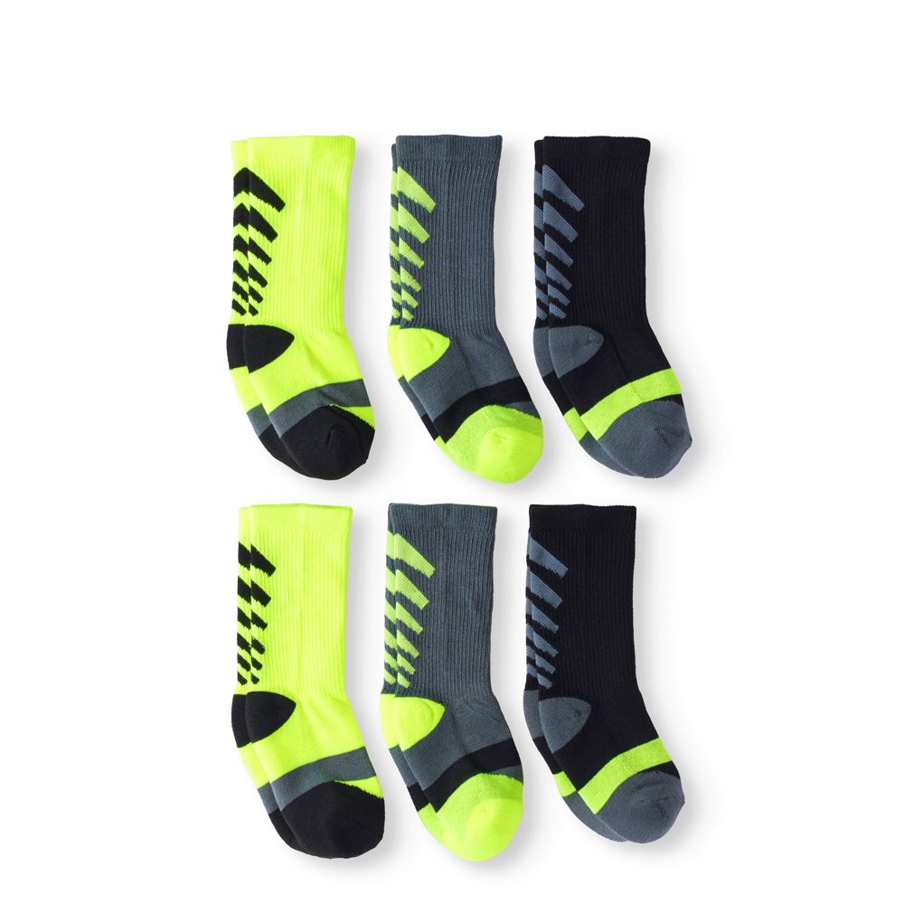 Athletic Works Crew Socks, 6 Pairs (Little Boys & Big Boys) Walmart