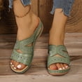 thumbnail image 6 of Jsaierl Women's Embroidered Wedge Slide Sandals, Open Toe Orthopedic Sandals with Arch Support, Comfortable Non-Slip Casual Summer Shoes for Outdoor Walking & Daily Wear, 6 of 8