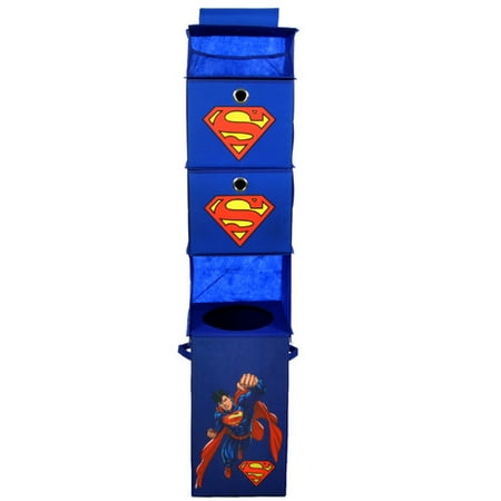 Modern Littles Superman Closet Hanging Organizer And 2 Storage Bins Modern Littles Superman Closet Hanging Organizer And 2 Storage Bins Blue