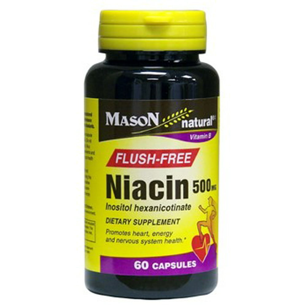 Mason Natural FlushFree Niacin 500mg Capsules, 60 Ct