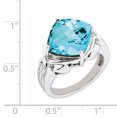 thumbnail image 2 of 925 Sterling Silver Checker Cut Sky Blue Topaze Ring Gemstone, 2 of 6