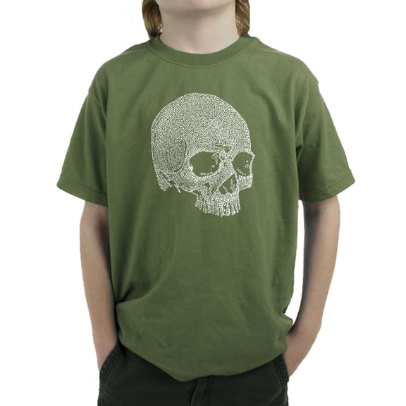LA Pop Art Boy's Word Art T-shirt - Dead Inside Skull