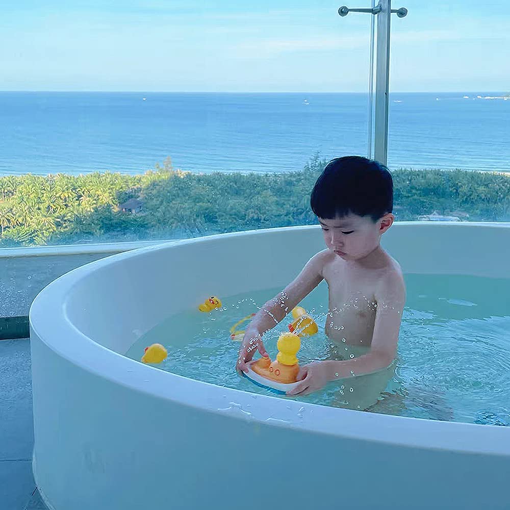 Hanmun Bath Toys for Toddlers 1-3 with Shower Head - Cute Duck Sensory Toys Toddler Bathtub Water Toy Suction Cup Water Game, Birthday Gifts for