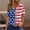 Watermelon Red-1, variant on Cavosen Red White and Blue T Shirts Women Petite Independence Day Short Sleeve V Neck T Shirts USA Flag Graphic Tops Lady XL 4th of July Casual T Shirts Red White and Blue Tunic Tees