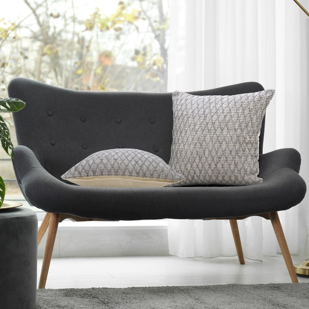 LR Home Modern Traditional Gray Diamond Geometric Throw Pillow