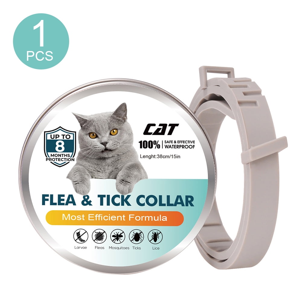 8 Months Effective Protection Multi-coloured Waterproof Adjustable Cat Flea Collar Natural Safe Flea Tick Treatment for Kittens Cats Puppies Cat Flea and Tick Collar