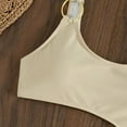 thumbnail image 5 of One Piece Swimsuit Women High Cut Bathing Suit with Cover Up Skirt Solid Color One-Piece Swimsuits Trendy (Beige XL), 5 of 6