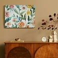 thumbnail image 4 of Chilfamy Art Modern Canvas Prints Flowers Leaves Watercolor Painting Wall Decor for Bedroom Ready To Hang Home Art Decor 16x12in, 4 of 6