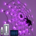 thumbnail image 4 of Solar Giant Spider Web Lights Solar Halloween Lights Decorations Outdoor 40inch Lighted Spider Web Light up Withgiant Spiders for Yard House Decor, 4 of 8