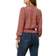 thumbnail image 3 of INSPIRAR CHIC Blusa Casual de Manga Lámpara con Estampado Floral y Cuello en V para Mujeres XS Rojas, 3 of 7