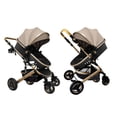thumbnail image 3 of Petit B612 Luxury Baby Stroller 2 in 1 with Bassinet Mode Foldable Infant Stroller High Landscape Reversible Stroller Travel Pram Baby Carriage (Black), 3 of 5