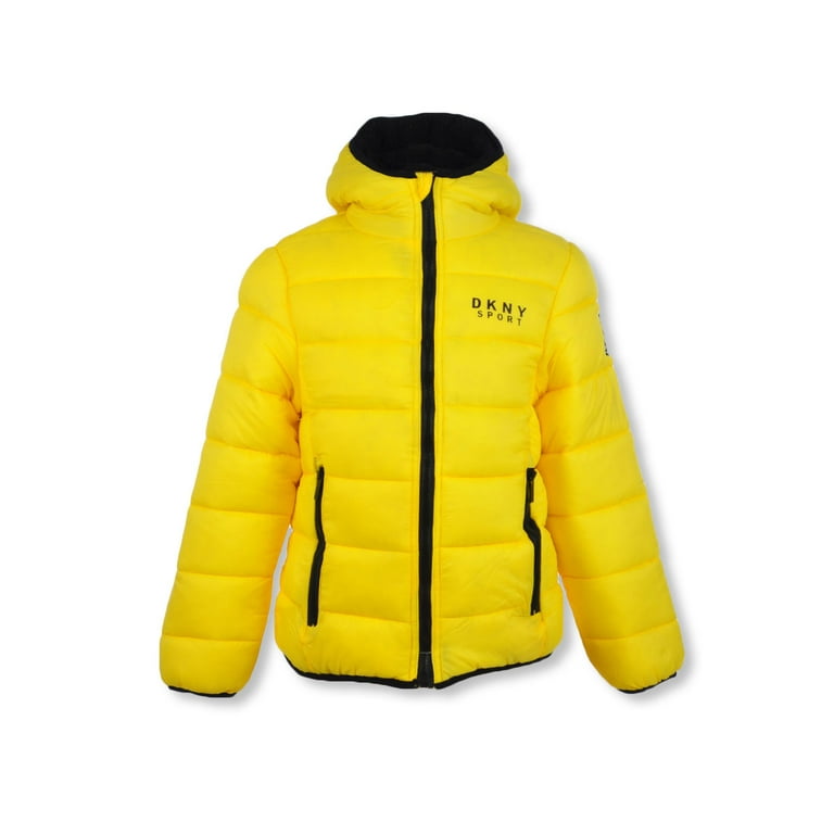 DKNY Boys Sherpa Hood Jacket yellow 10 12 Big Boys Walmart