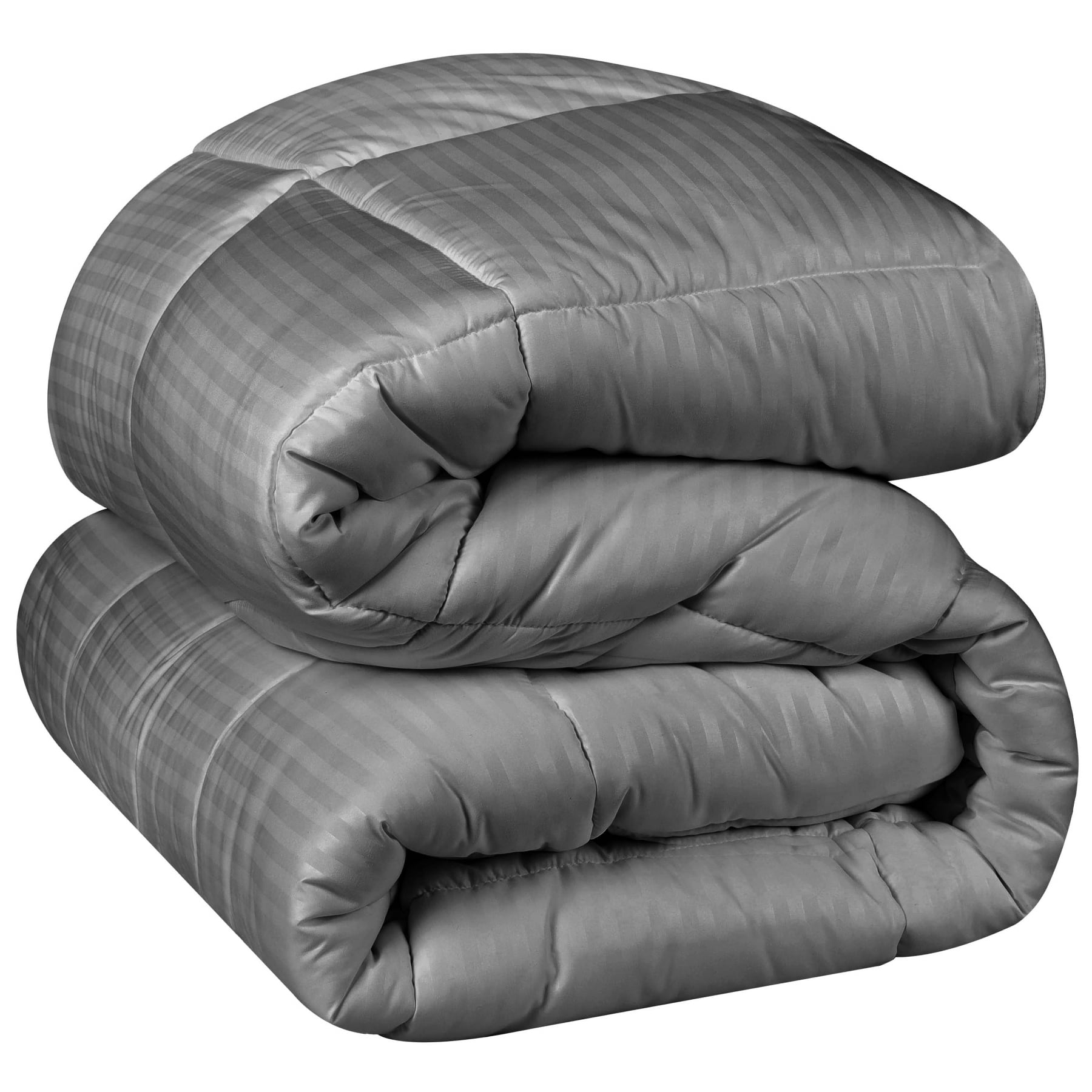 Superior Striped Down Alternative Comforter, Full/Queen, Silver
