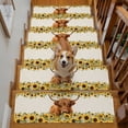 thumbnail image 2 of Rustic Brown Cow Stair Treads Non Slip for Steps Farmhouse Yellow Sunflower Daisy Country 7 Pcs Reusable Adhesive Stair Runner Mats for Dogs Elders Carpet Treads Rugs for Staircase 8x30 In, 2 of 9