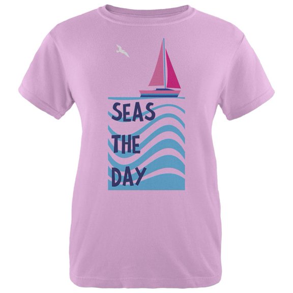 Summer Sun Seas Seize the Day Sailboat Womens T Shirt