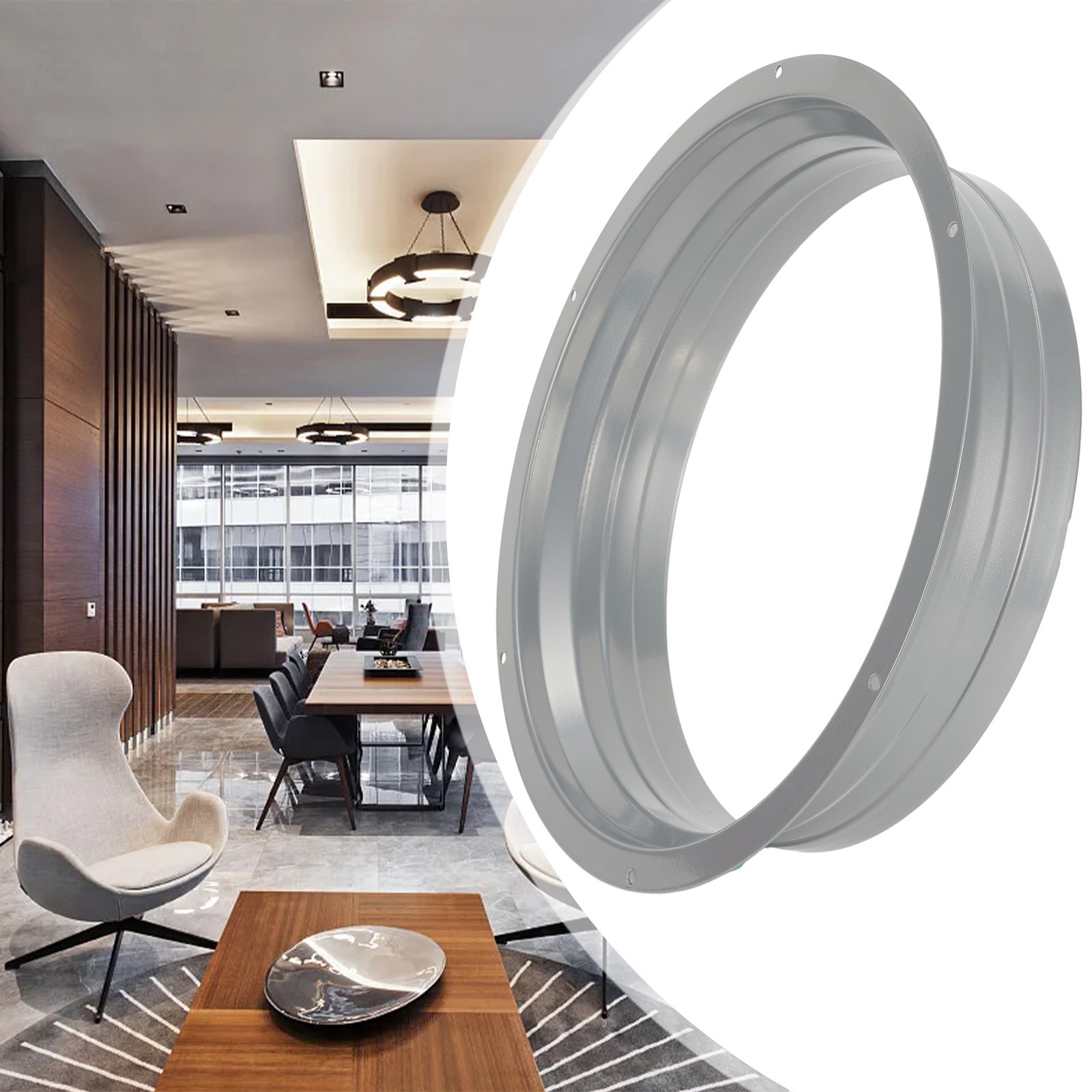 CHENGSI for Round Pipe Flange Aluminum Tube Air Ventilation Hose Connector 250mm Exhaust Duct Metal Flange Air Vent Galvanized Sheet Anti-Corrosion Cold-Resistant