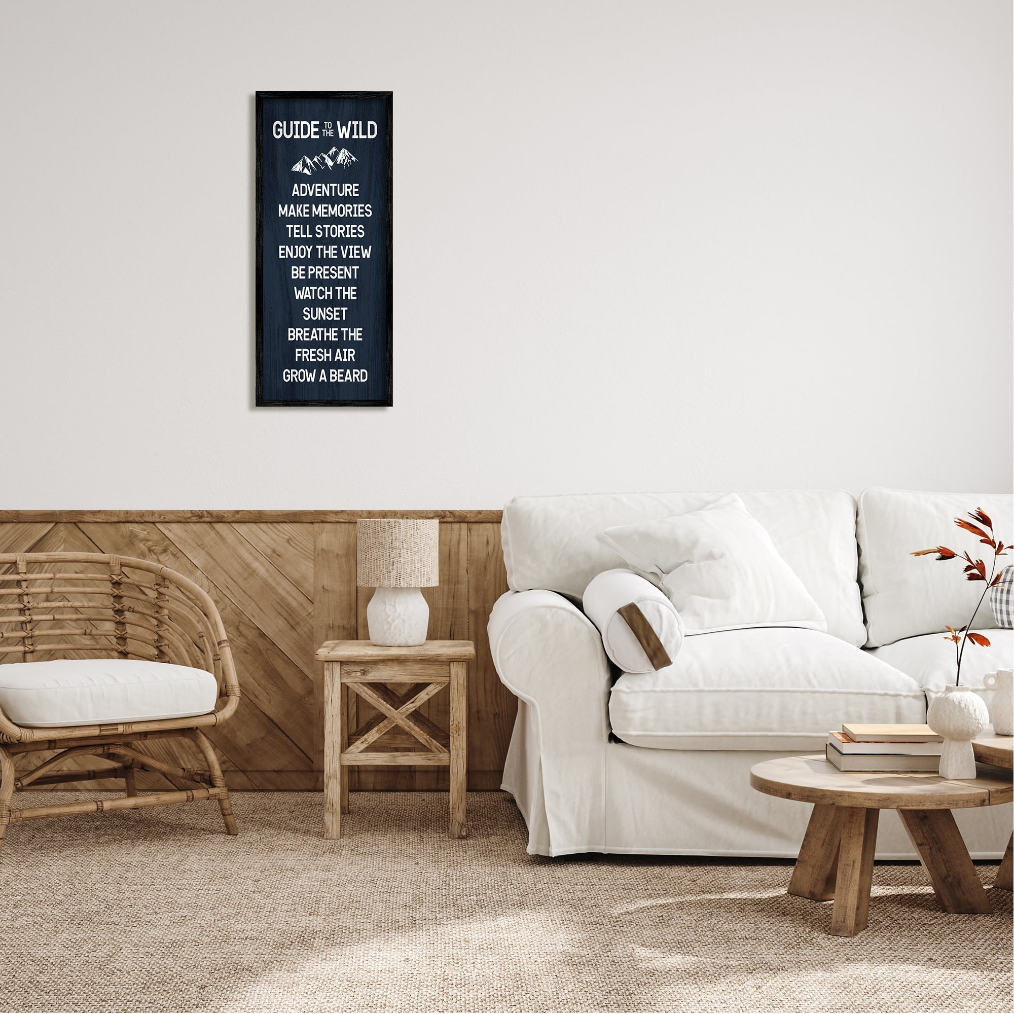 Stupell Industries Humorous Guide To Wild Adventure Mountain Rules Sign , 13 x 30, Design by Lil' Rue