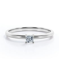 JeenMata 4 Prong 1 Carat Cushion Cut Moissanite - Solitaire Right Hand Ring 18K White Gold Plating Over Silver