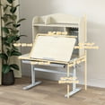 thumbnail image 3 of Qaba Kids Desk, Height Adjustable Study Table with Tilted Desktop, Storage, 3 of 10