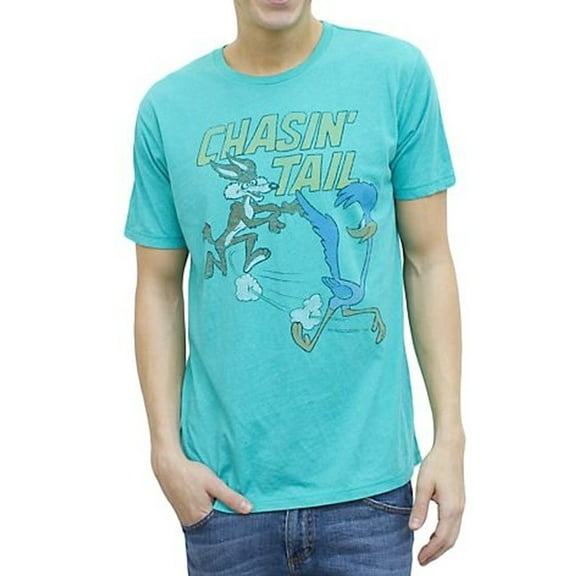 Looney Tunes Vintage Inspired Chasin' Tail Adult Lagoon Blue T-Shirt