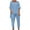 Outfit Sets Women Summer-Light Blue, variant on 2 Piece Outfit for Women Plus Size Women's Solid Color Round Neck Short Sleeve and Pants Sets with Pockets White XXL